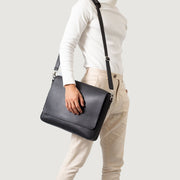 The Carismatico Black Leather Messenger Bag - image 5