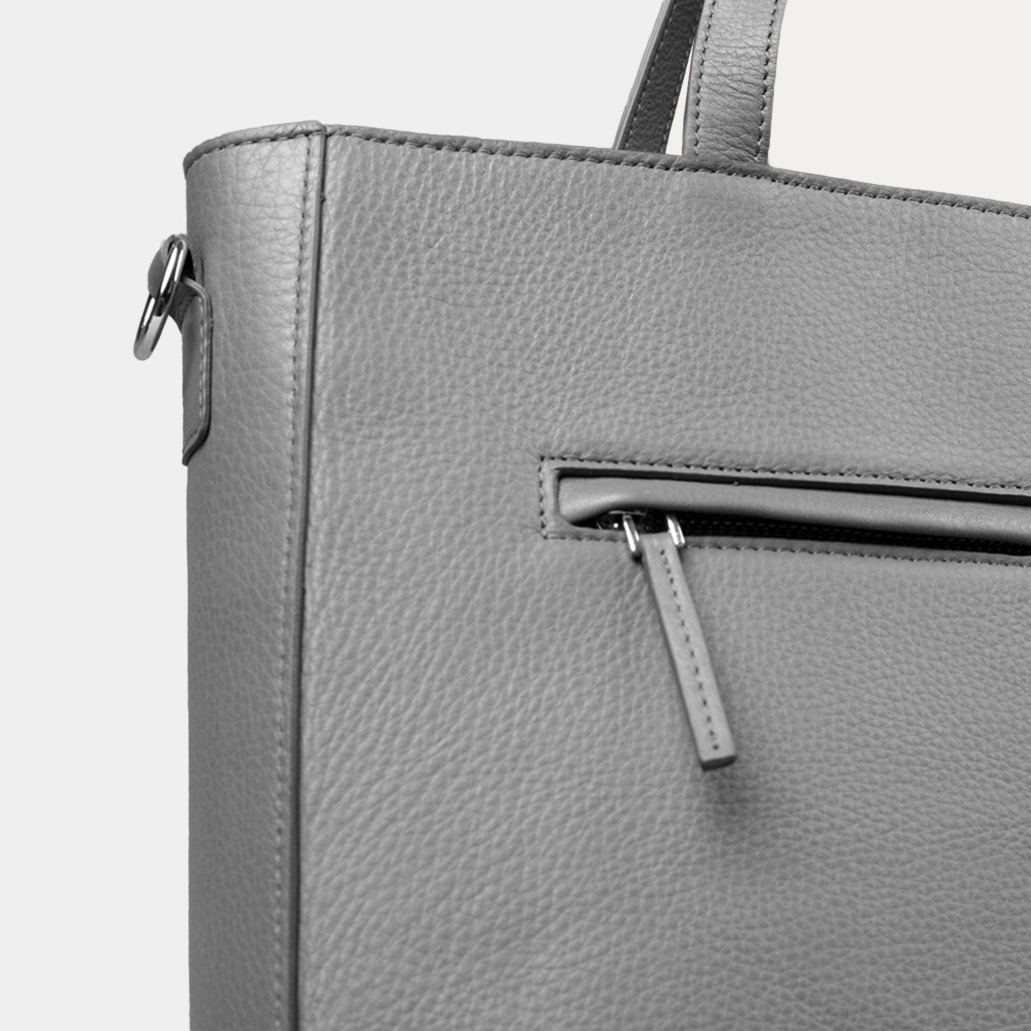 The Poet Grey Leather Tote Bag - image 6