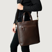 The Poet Vintage Brown Leather Tote Bag - image 4
