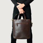 The Poet Vintage Brown Leather Tote Bag - image 8