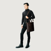 The Poet Vintage Brown Leather Tote Bag - image 9