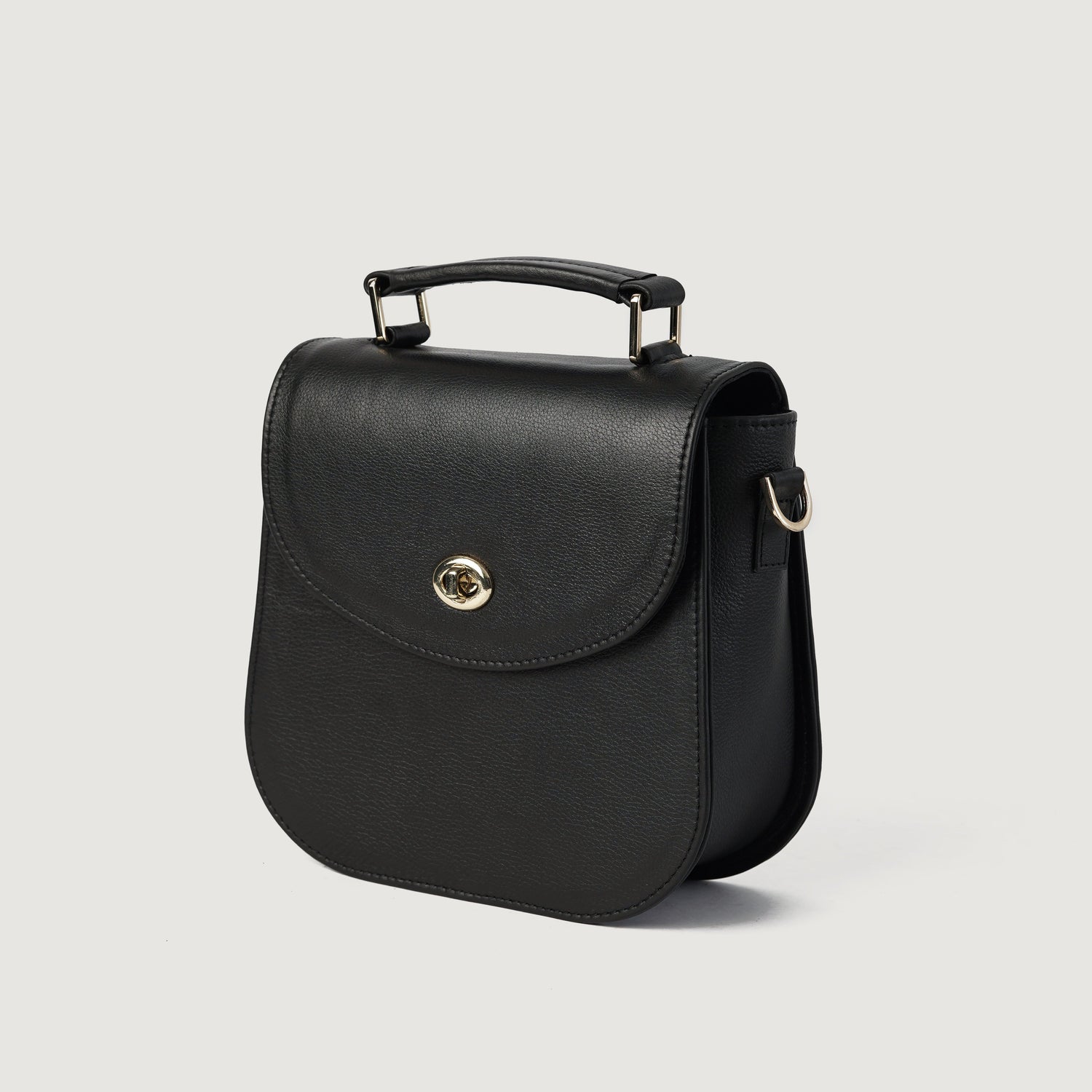 The Sandra Black Leather Saddle Bag - image 3