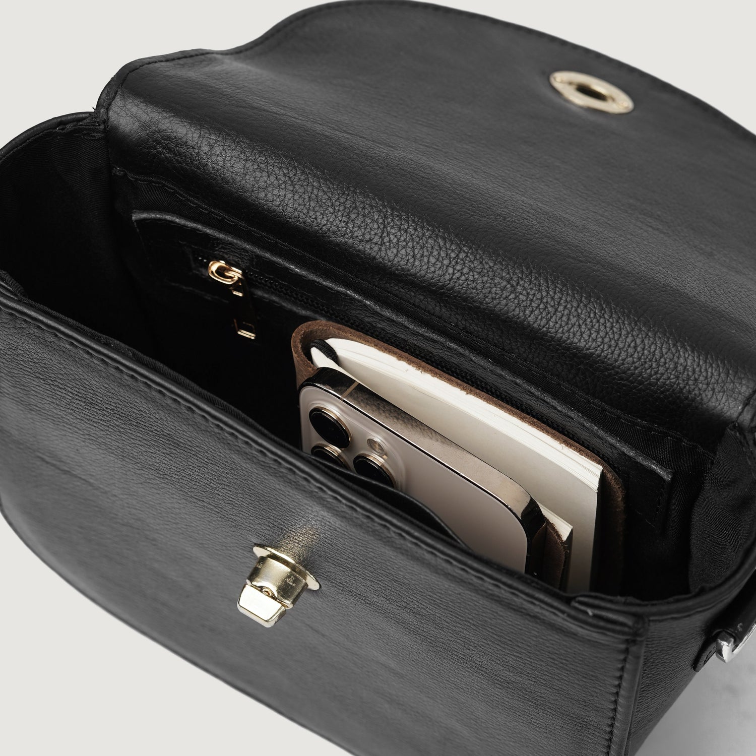 The Sandra Black Leather Saddle Bag - image 6