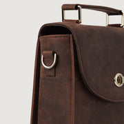 The Sandra Vintage Distressed Brown Leather Saddle Bag - image 4