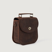 The Sandra Vintage Distressed Brown Leather Saddle Bag - image 5