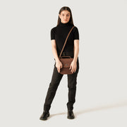 The Sandra Vintage Tan Leather Saddle Bag - image 2