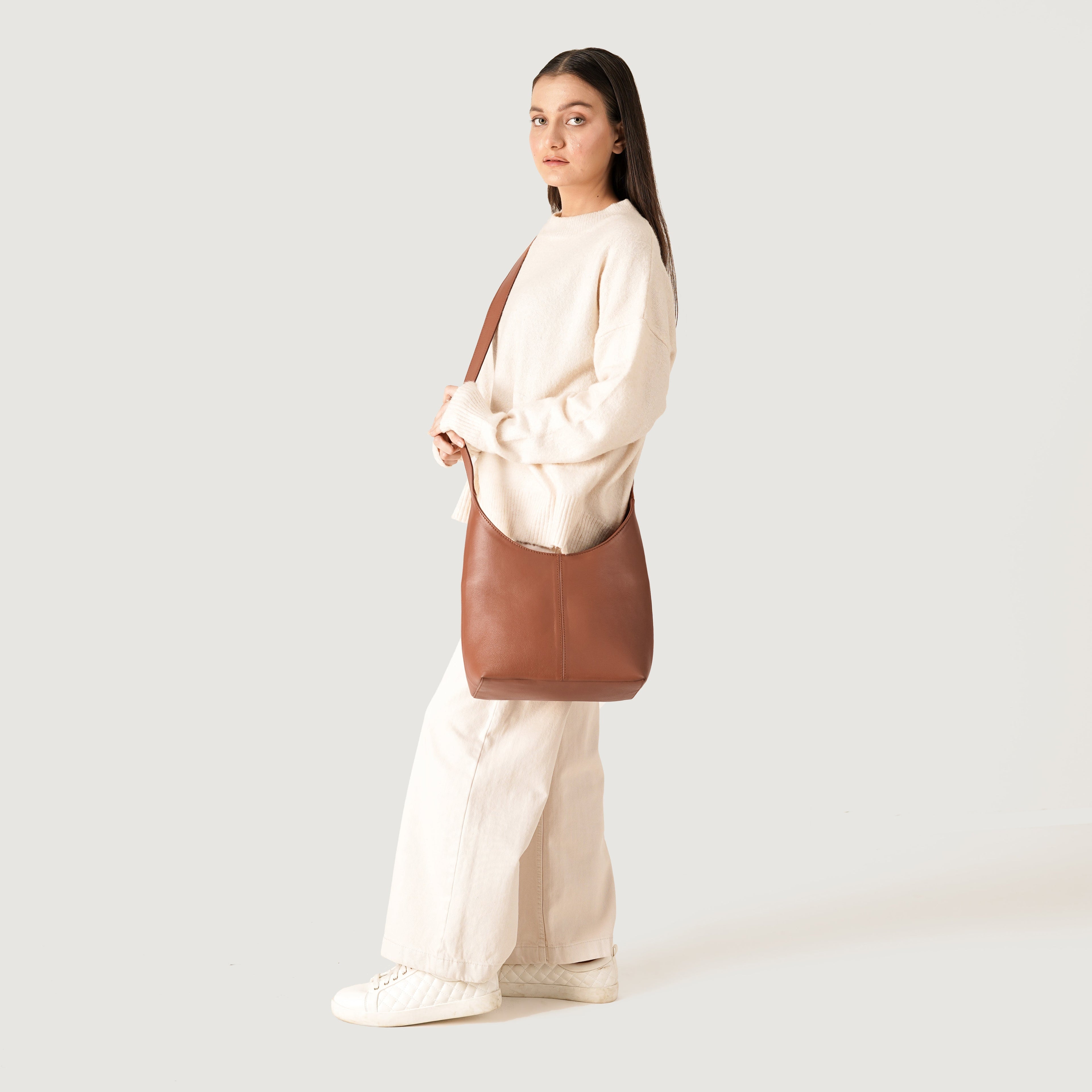 The Stefani Brown Leather Hobo Bag - image 2