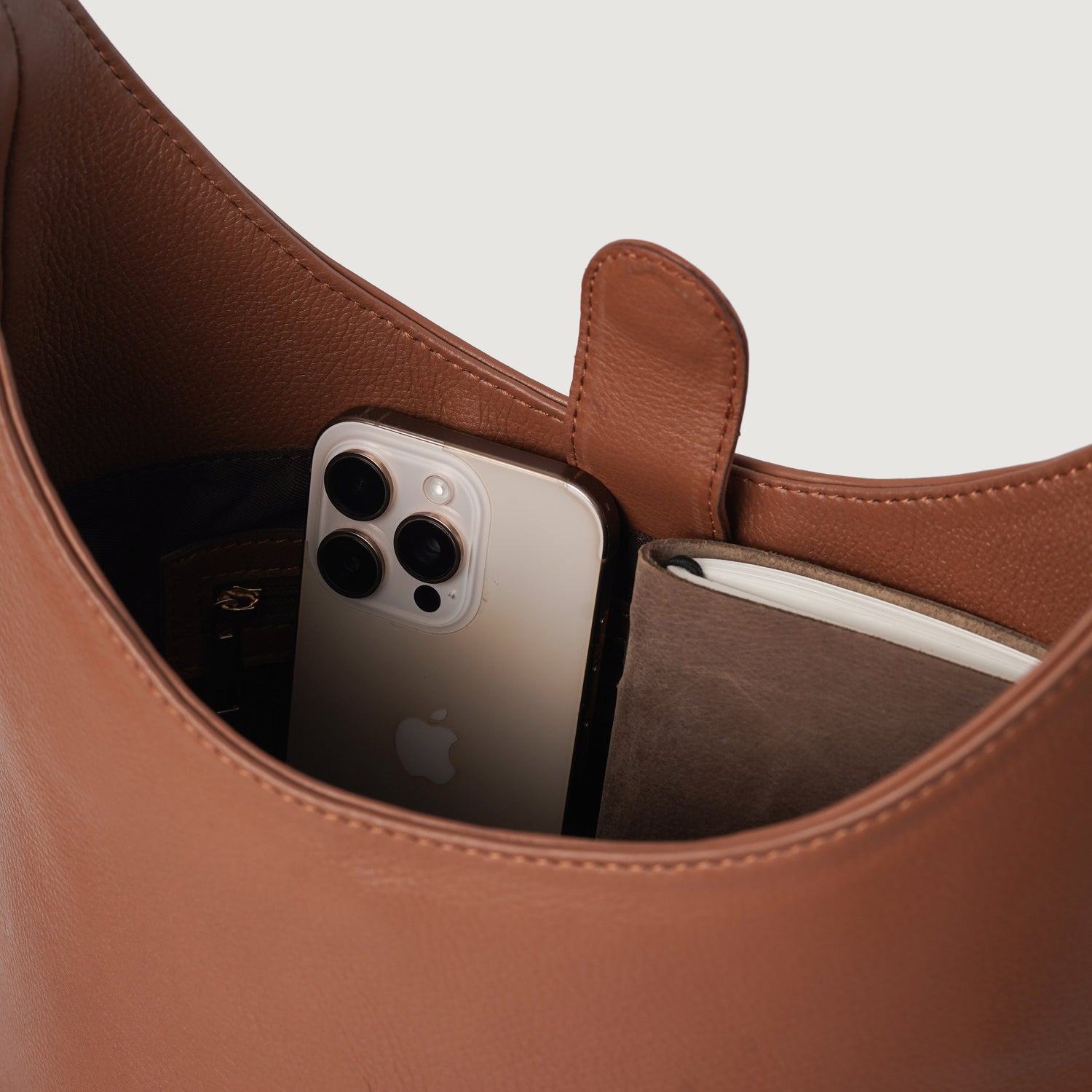 The Stefani Brown Leather Hobo Bag - image 7