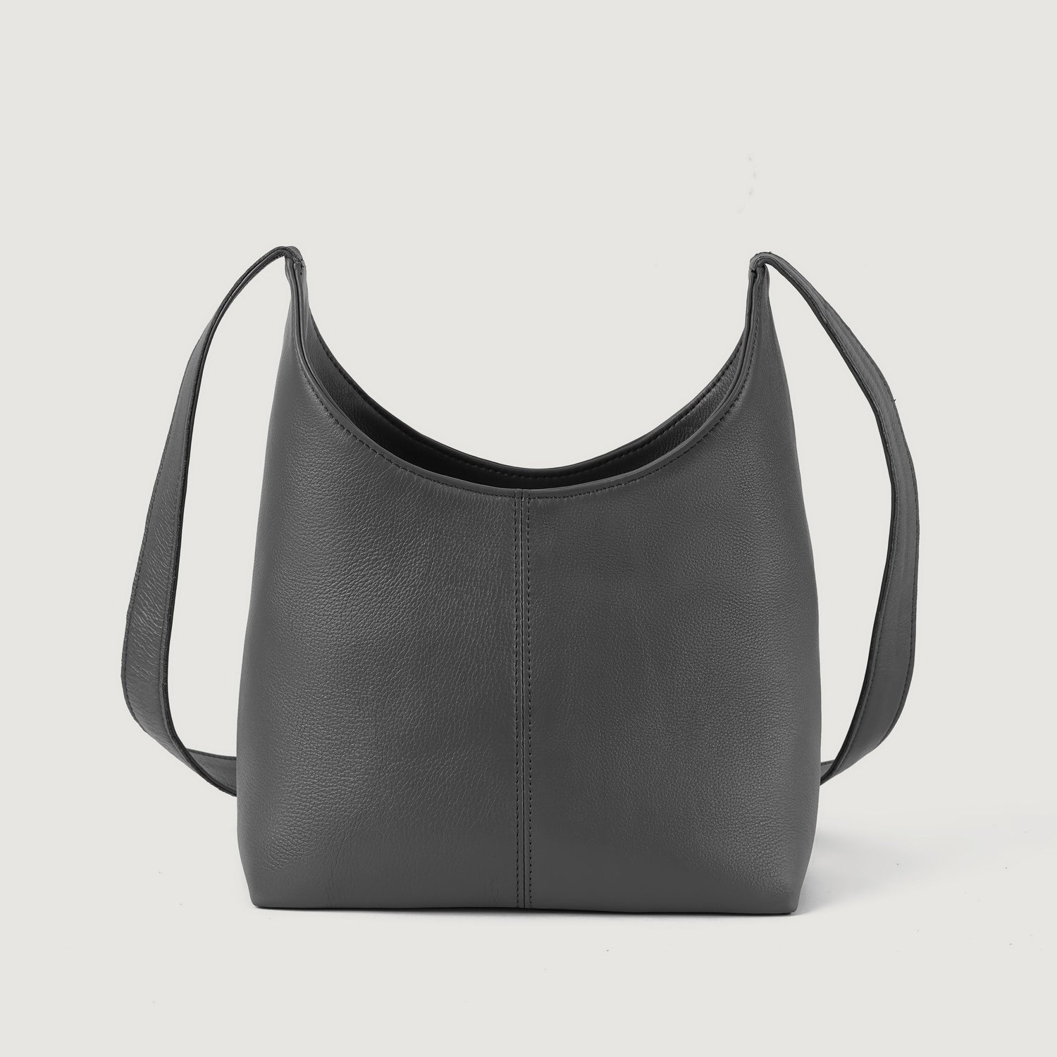 The Stefani Grey Leather Hobo Bag - image 3