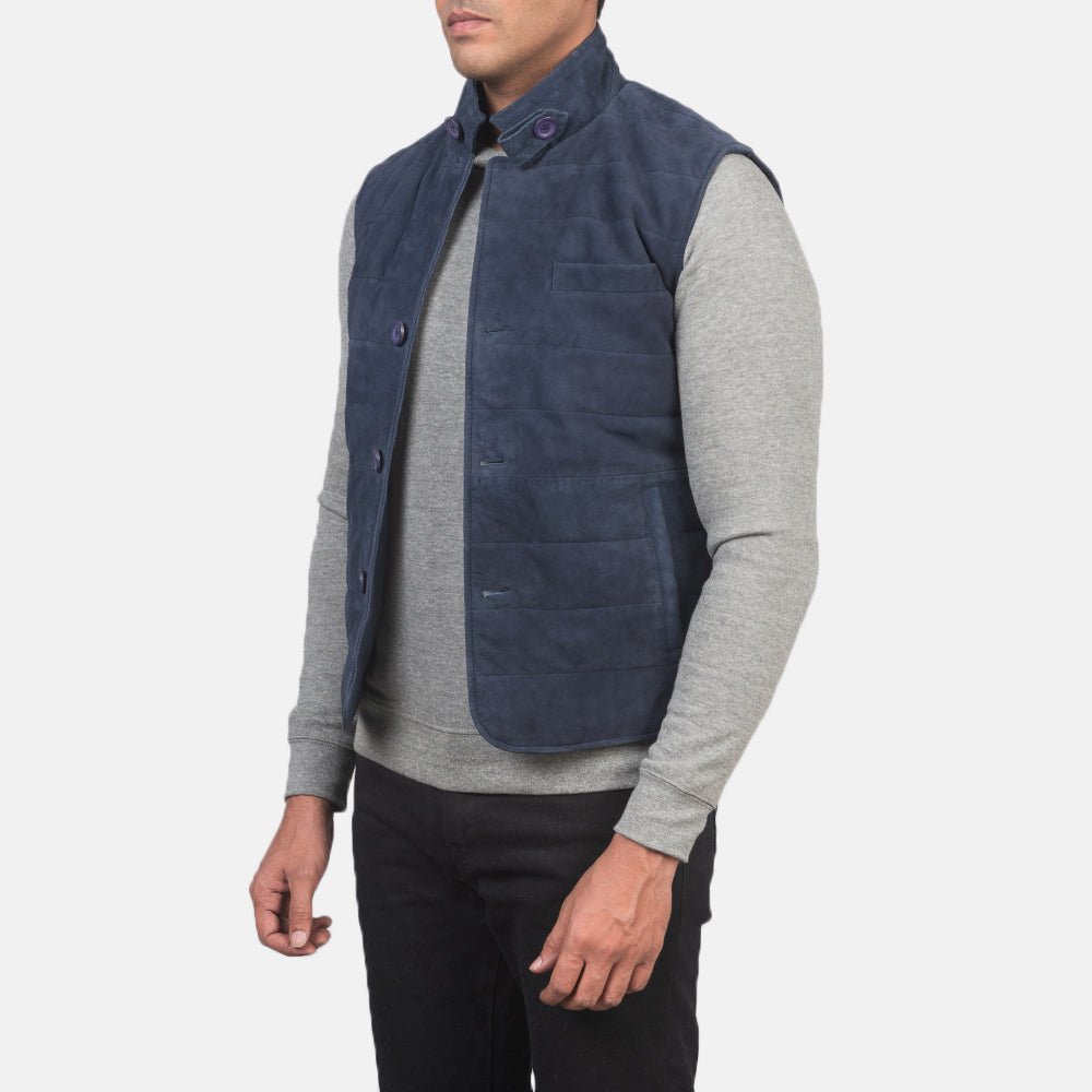 Tony Blue Suede Vest - image 2