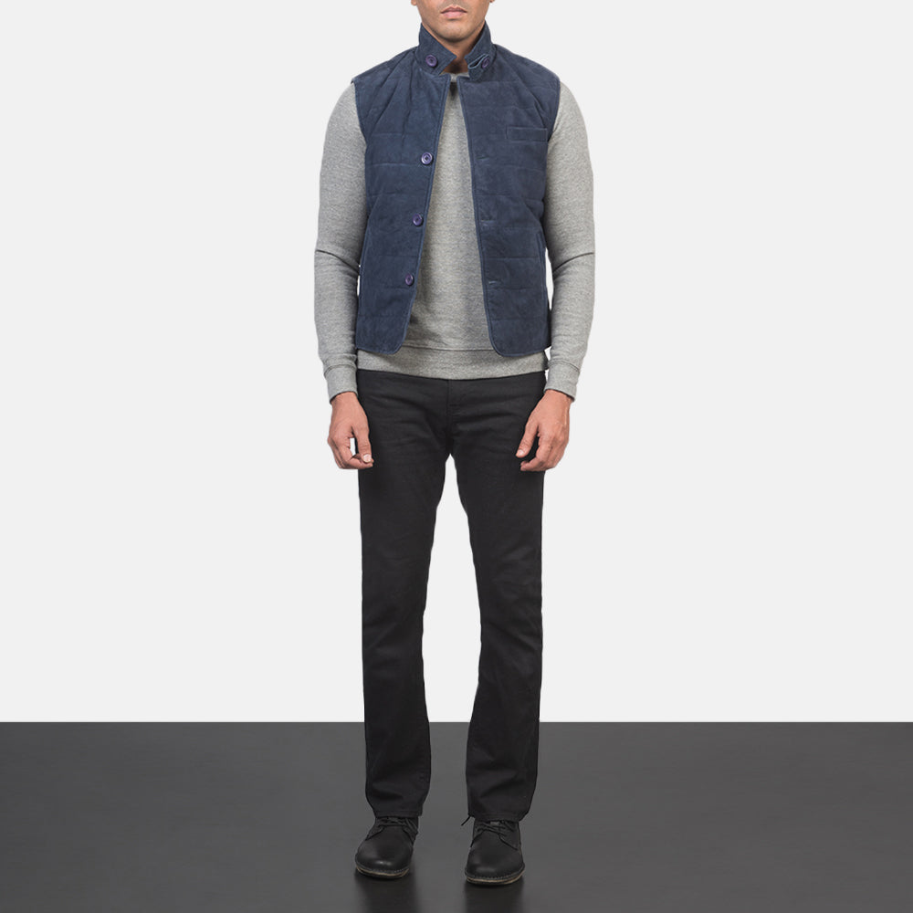 Tony Blue Suede Vest - image 3