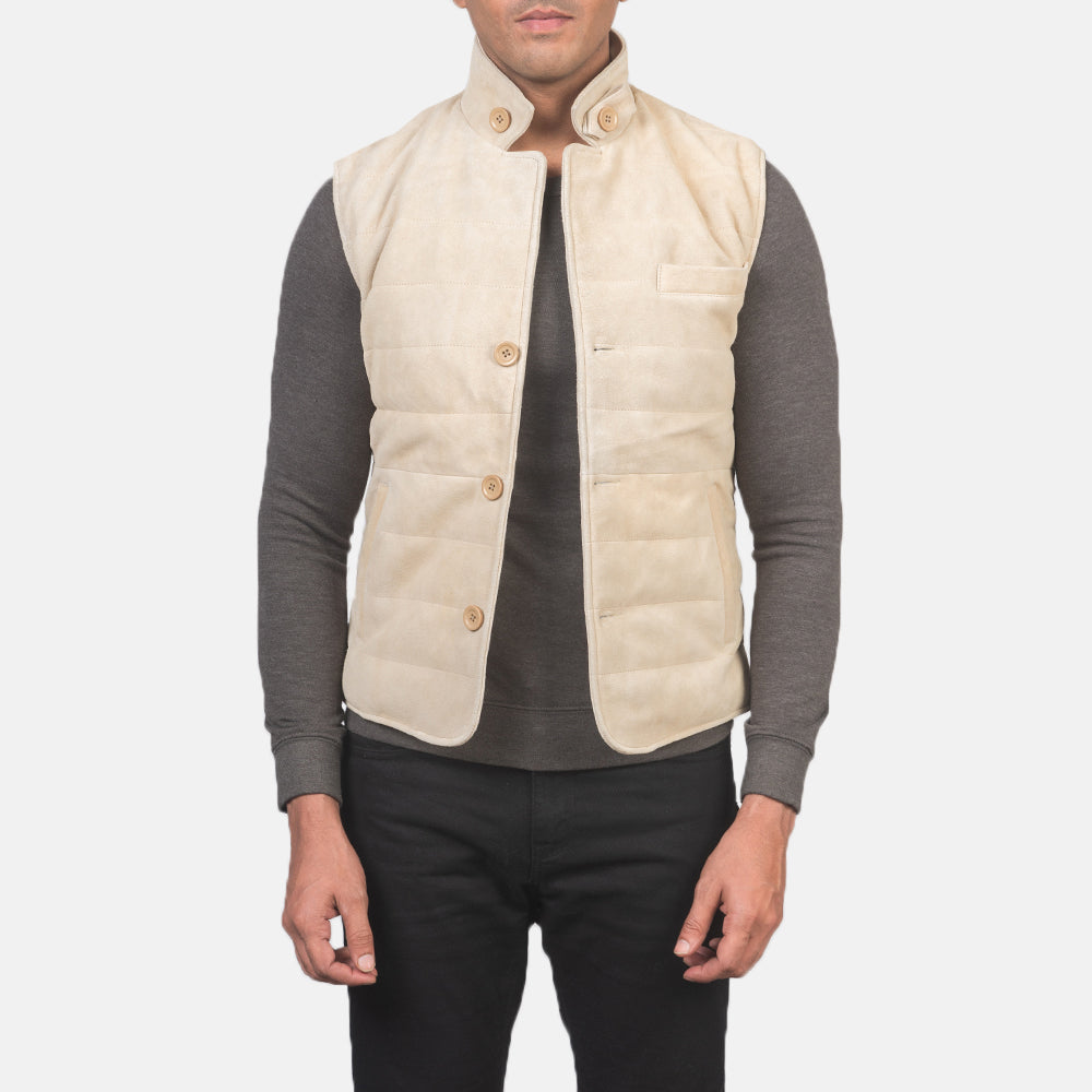 Tony Off-White Suede Vest - image 1