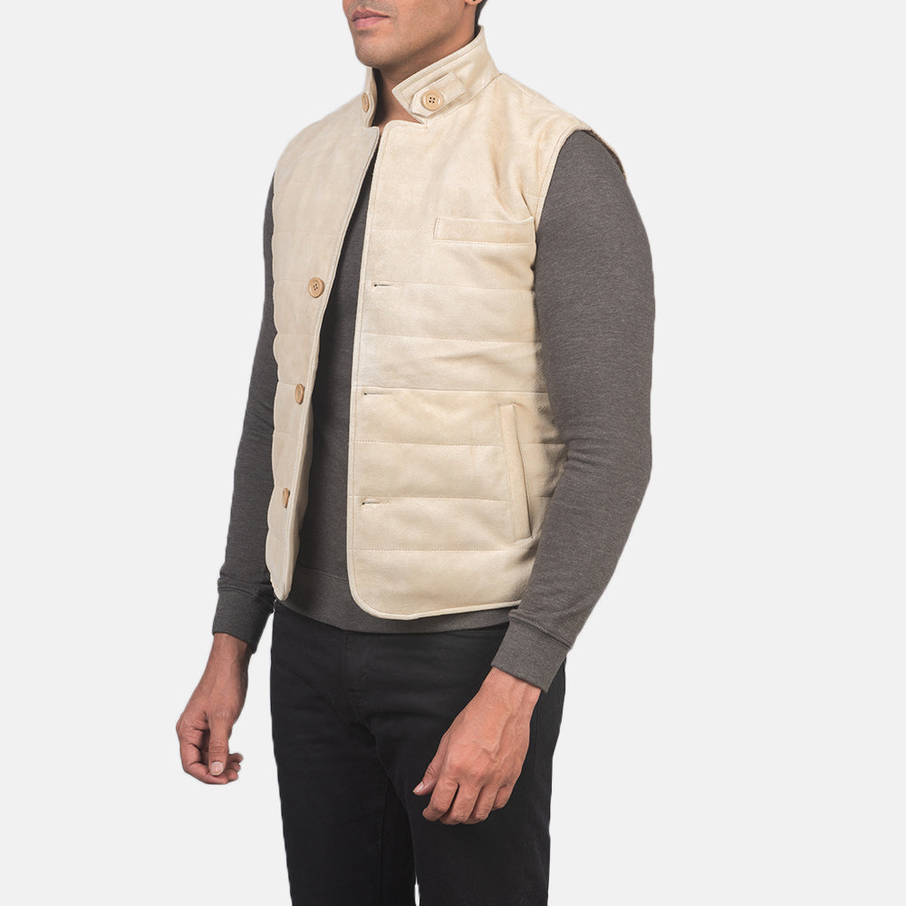 Tony Off-White Suede Vest - image 2