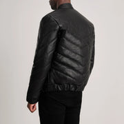 Authentic Sheepskin Leather with Semi-Aniline Finish Grain Texture & Heavy-Duty Seam Stitching Detail