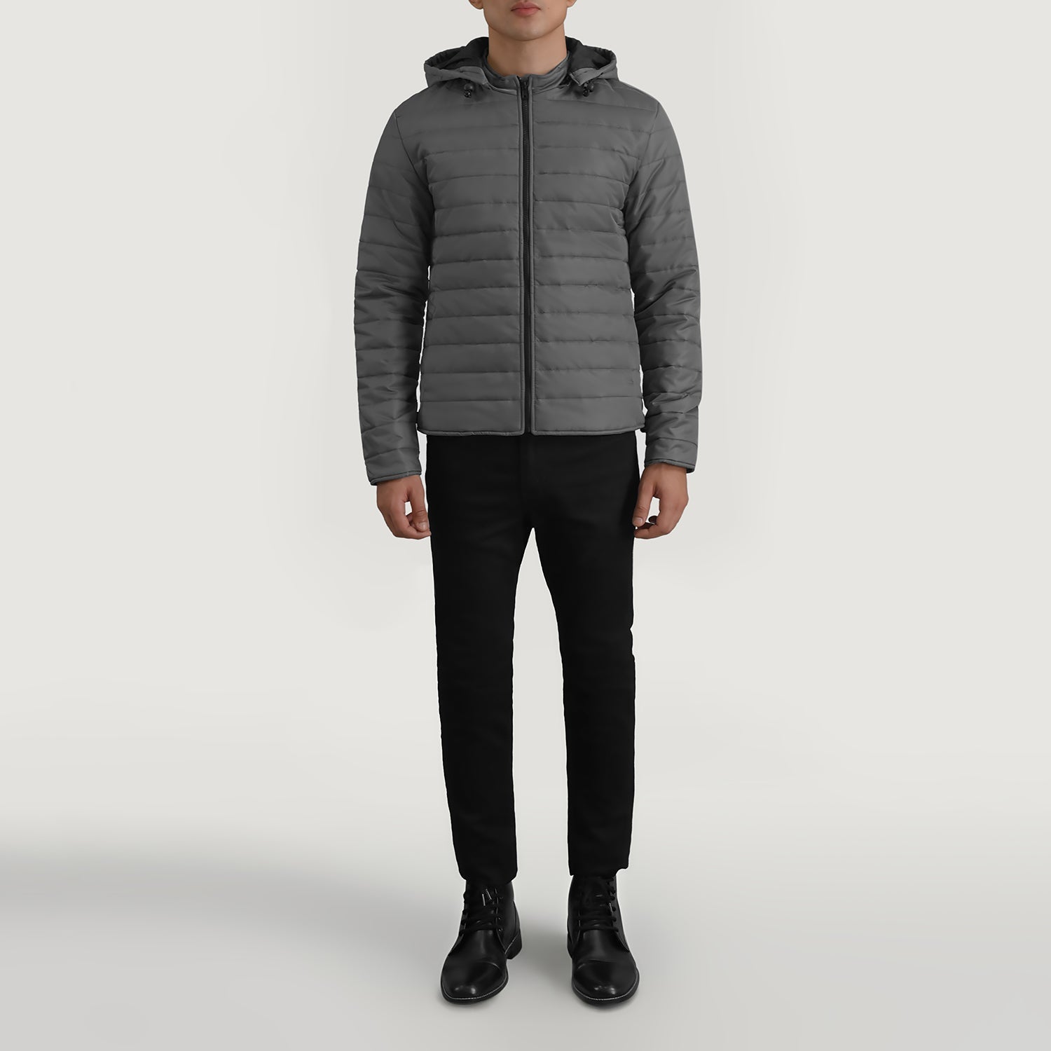 Tyler Grey Hooded Puffer Jacket - image 3