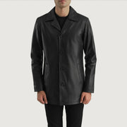 Urban Slate Black Leather Coat - image 1