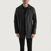 Urban Slate Black Leather Coat - image 2