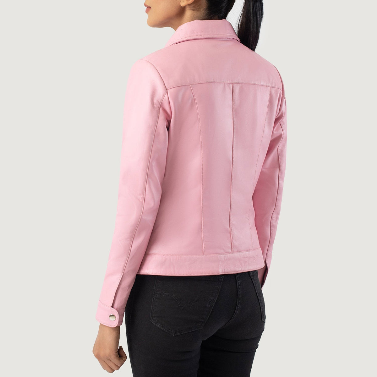 Authentic Sheepskin Leather with Semi-aniline Finish Grain Texture & Heavy-Duty Seam Stitching Detail
