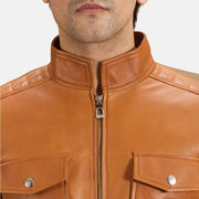 Authentic Sheepskin Leather with Semi-aniline Finish Grain Texture & Heavy-Duty Seam Stitching Detail