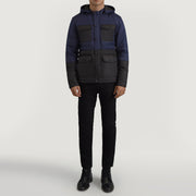 Wayne Black & Blue Hooded Puffer Jacket - image 3