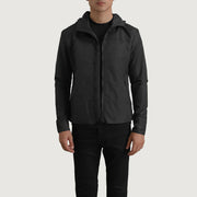 Wesley Black Hooded Windbreaker Jacket - image 1