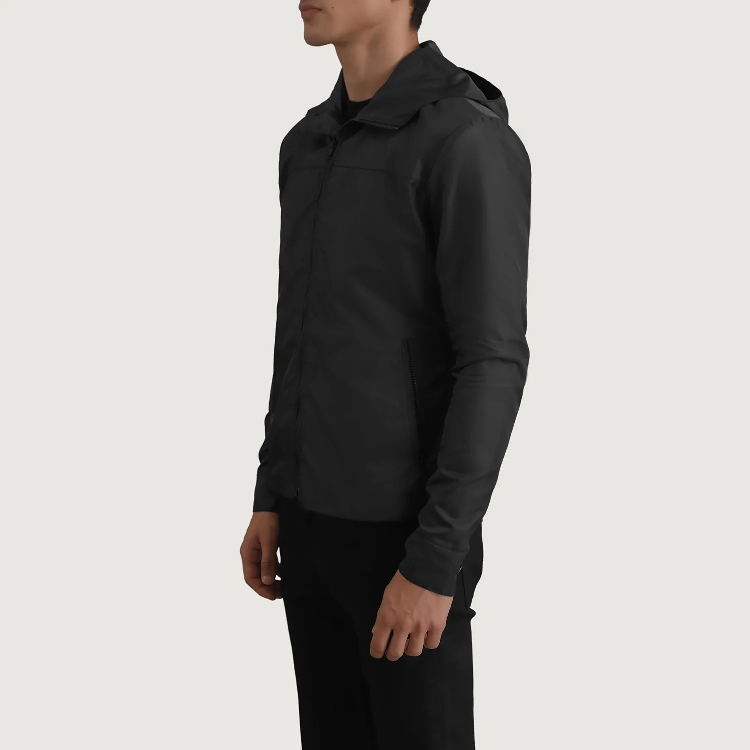 Wesley Black Hooded Windbreaker Jacket - image 2