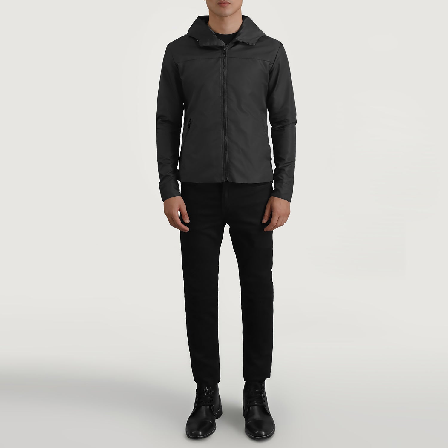 Wesley Black Hooded Windbreaker Jacket - image 3