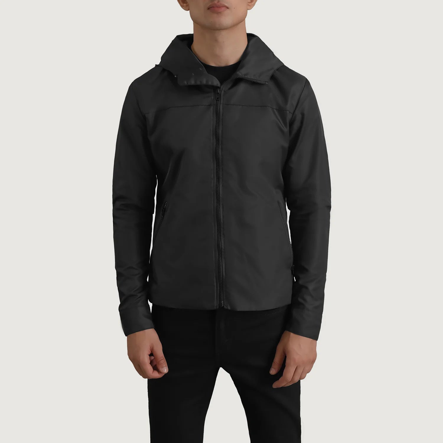 Wesley Black Hooded Windbreaker Jacket - image 4