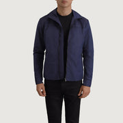 Wesley Blue Hooded Windbreaker Jacket - image 1