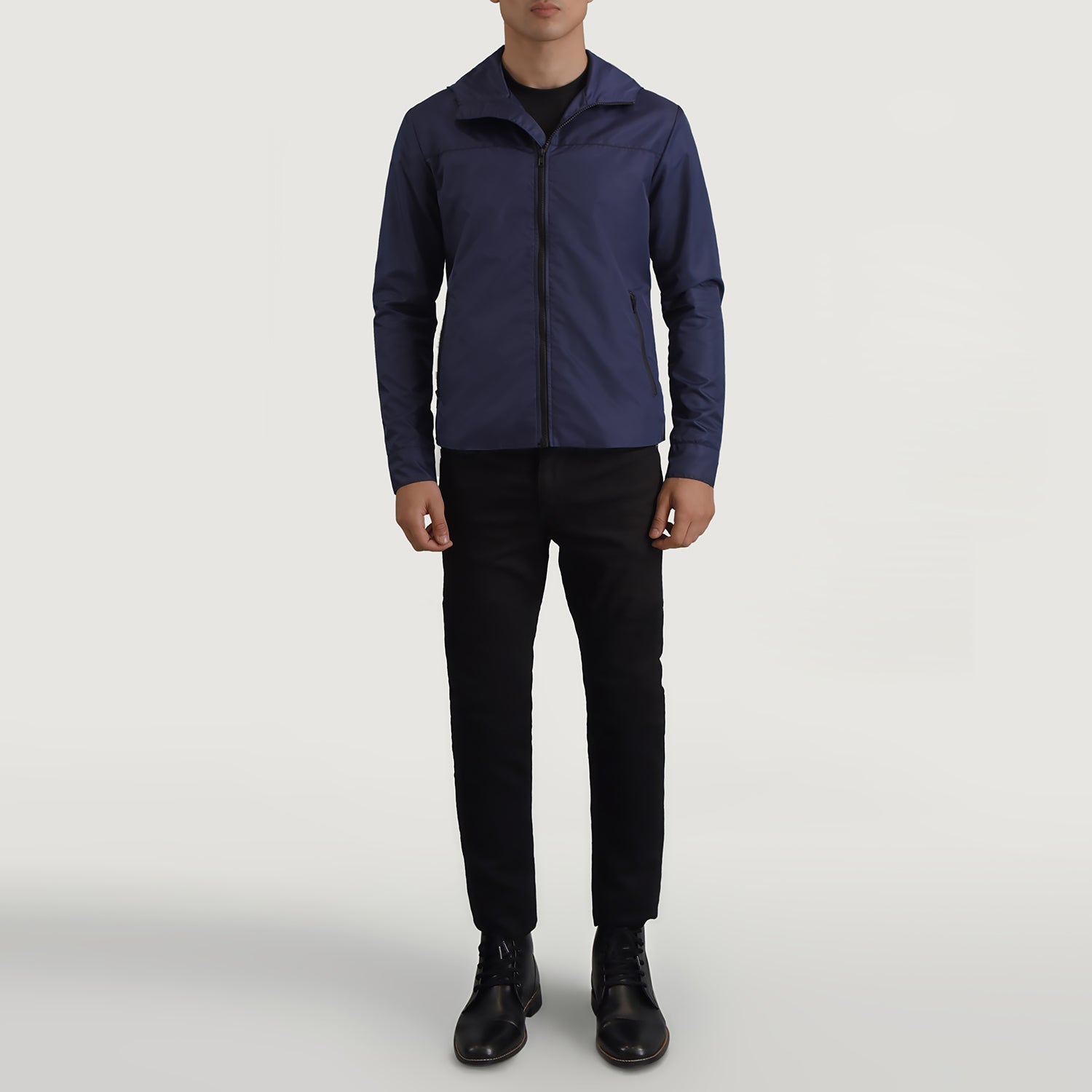 Wesley Blue Hooded Windbreaker Jacket - image 3