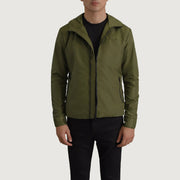 Wesley Green Hooded Windbreaker Jacket - image 1