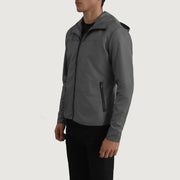 Wesley Grey Hooded Windbreaker Jacket - image 2