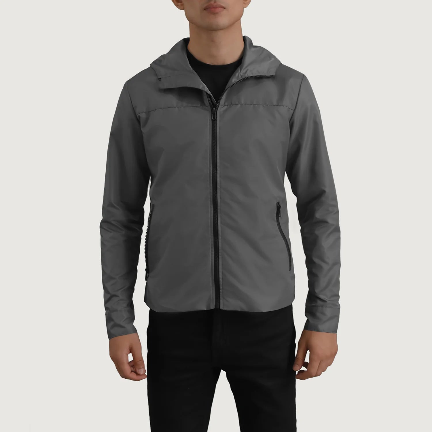 Wesley Grey Hooded Windbreaker Jacket - image 4