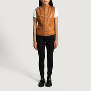 Westina Tan Dye Leather Vest - image 4