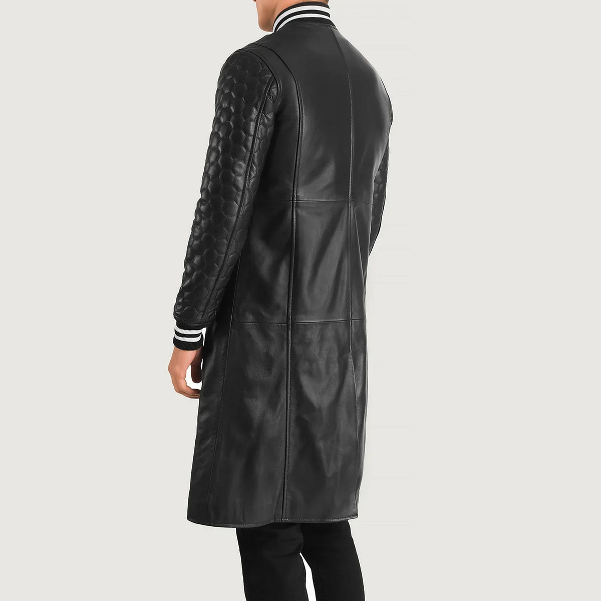 Authentic Sheepskin Leather with Semi-aniline Finish Grain Texture & Heavy-Duty Seam Stitching Detail