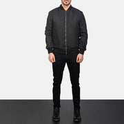 Zack Black Bomber Jacket - image 3