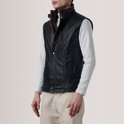 Zane Black Leather Vest - image 3