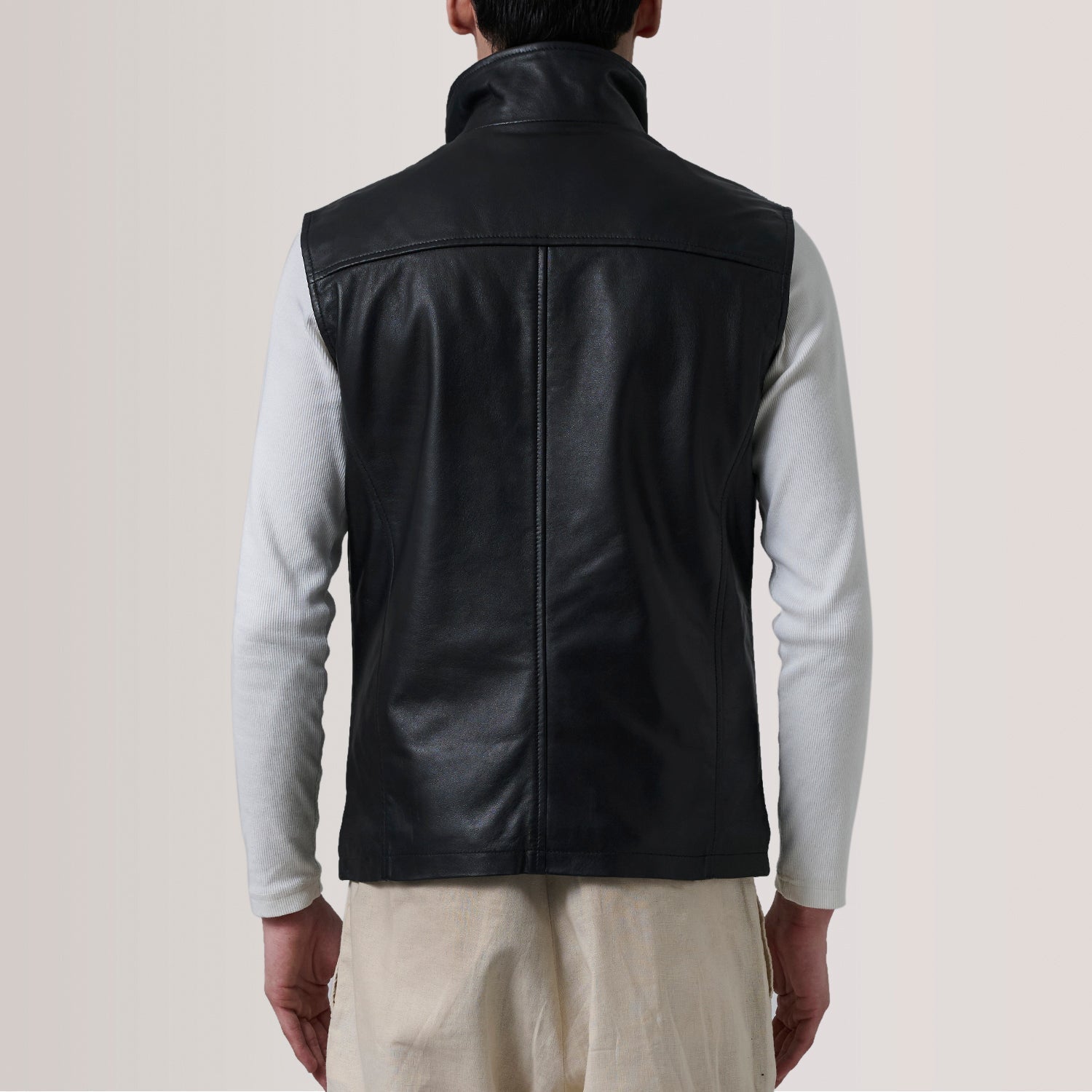 Zane Black Leather Vest - image 4