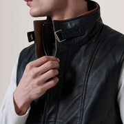 Zane Black Leather Vest - image 6
