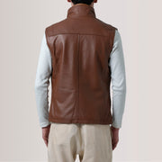 Zane Waxed Brown Leather Vest - image 4