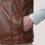 Zane Waxed Brown Leather Vest - image 6