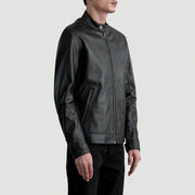 Zen Black Leather Biker Jacket - image 2