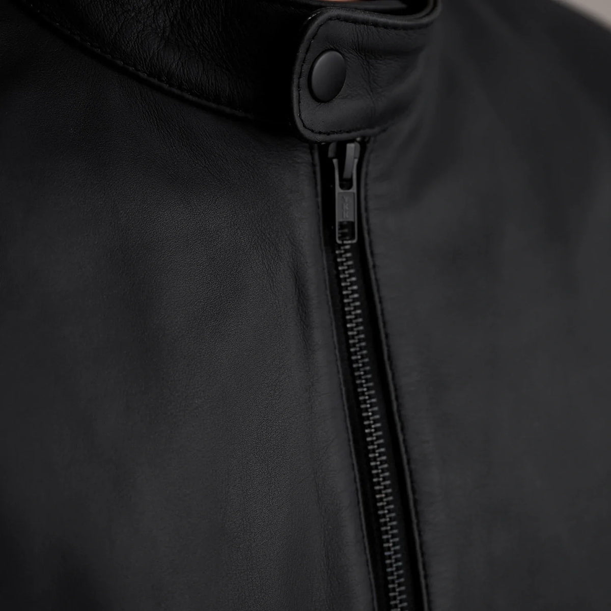 Authentic Cowhide Leather with Aniline Finish Grain Texture & Heavy-Duty Seam Stitching Detail