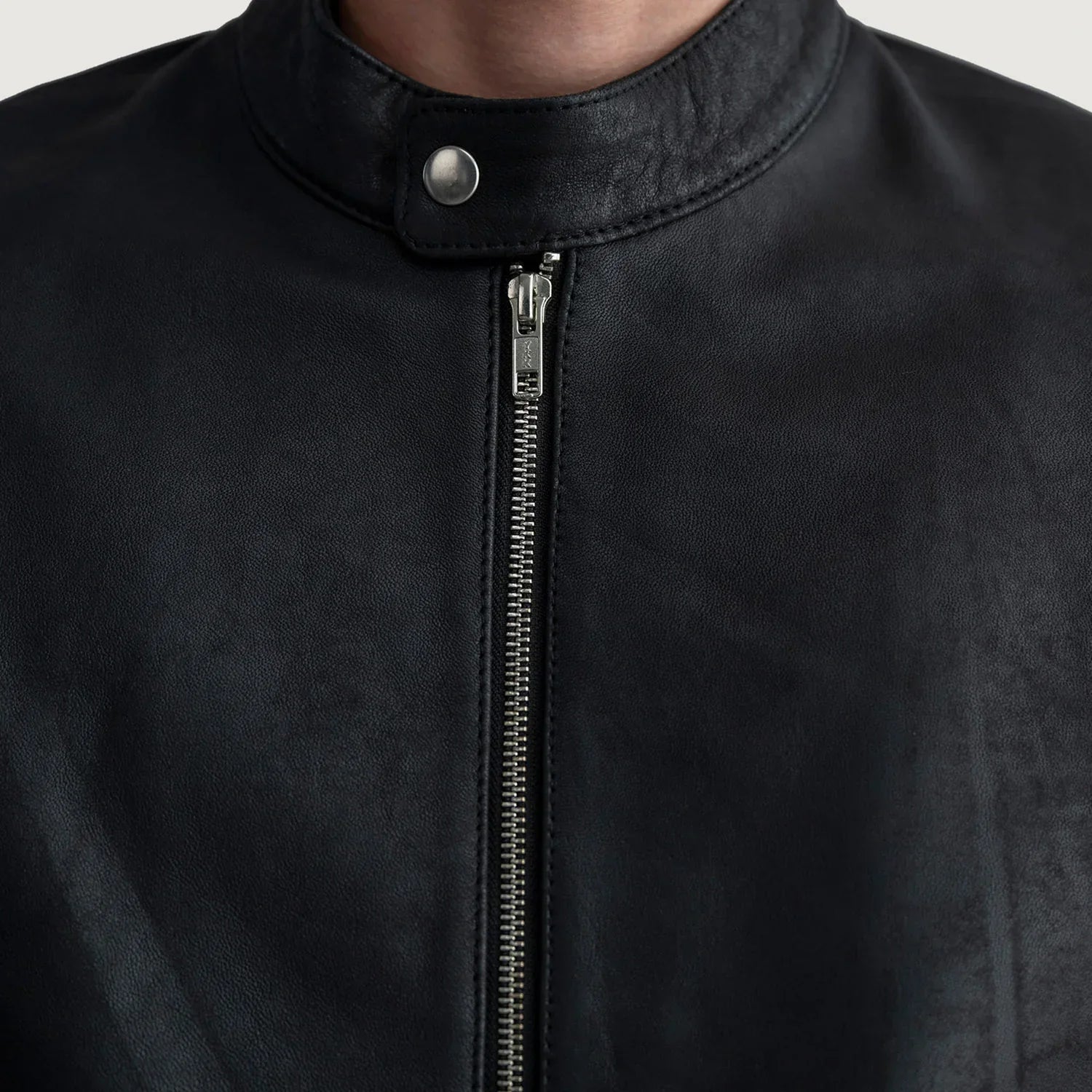 Zen Tumbled Black Leather Biker Jacket - image 5