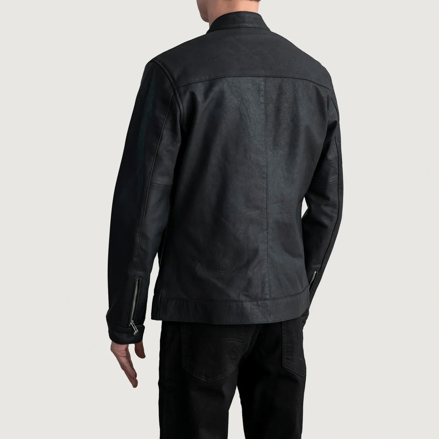 Zen Tumbled Black Leather Biker Jacket - image 6