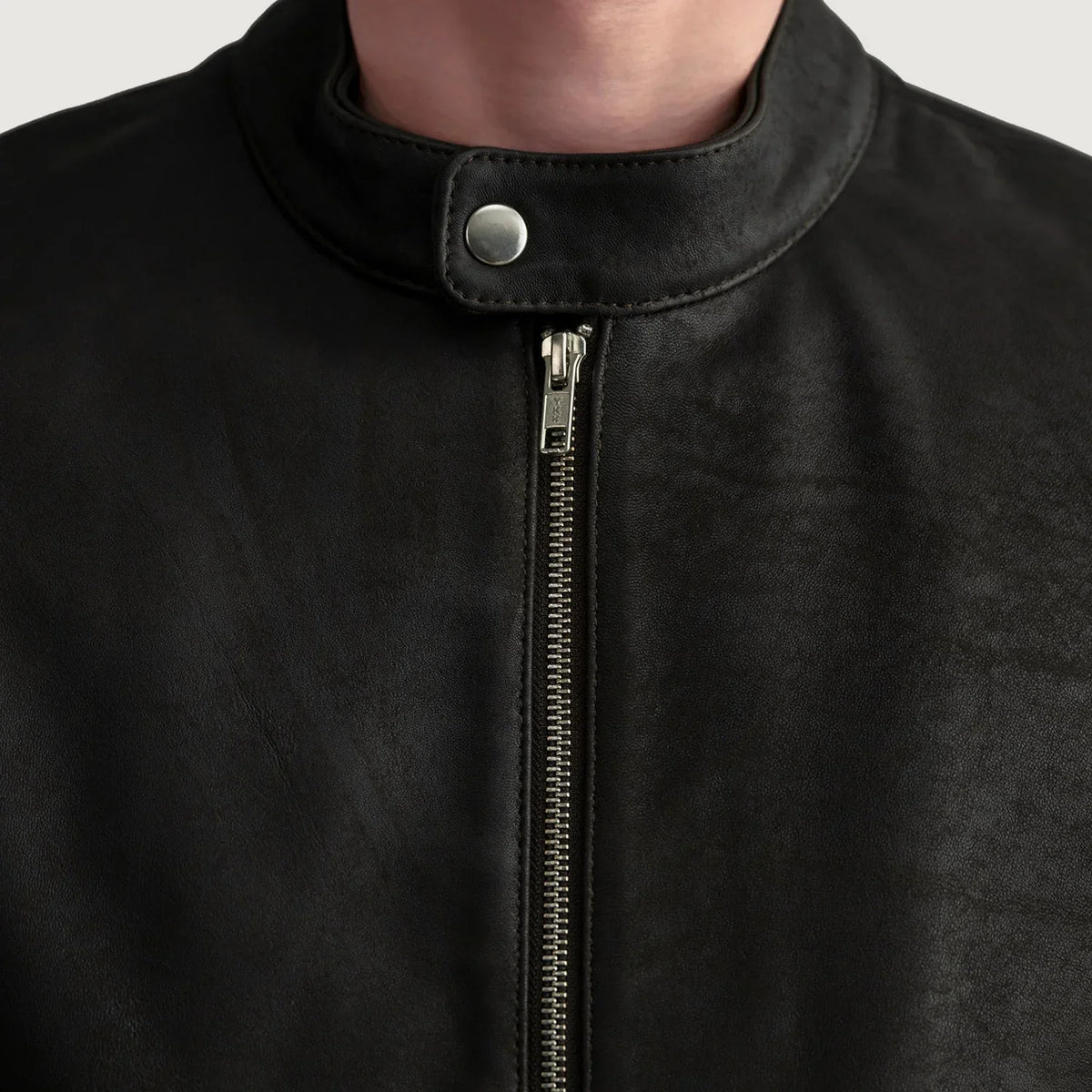 Authentic Sheepskin Leather with Aniline Finish Grain Texture & Heavy-Duty Seam Stitching Detail