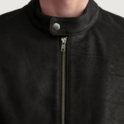 Authentic Sheepskin Leather with Aniline Finish Grain Texture & Heavy-Duty Seam Stitching Detail