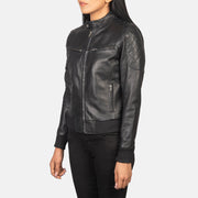 Zenna Leather Bomber Jacket – alternate product view 2