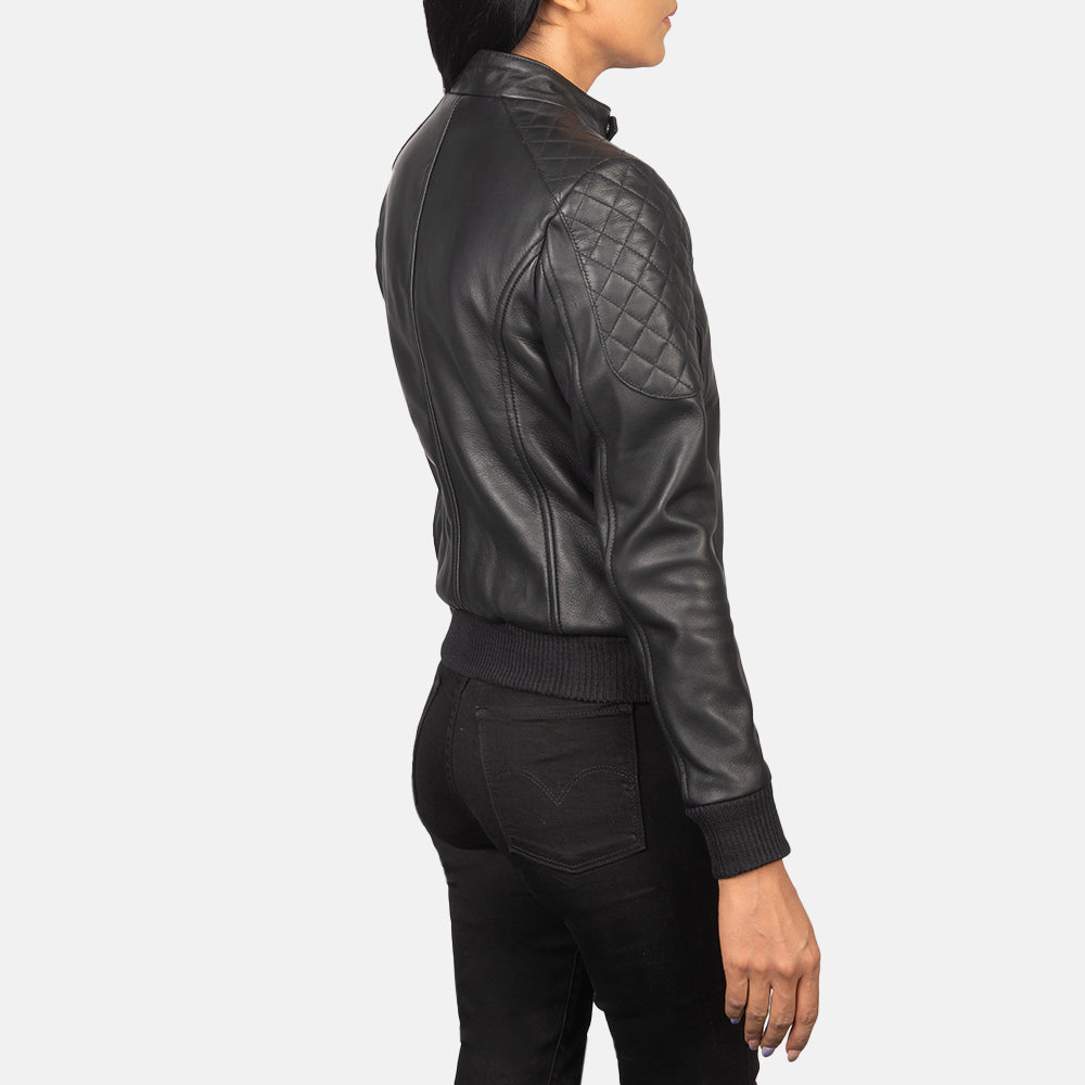 Zenna Leather Bomber Jacket – alternate product view 5