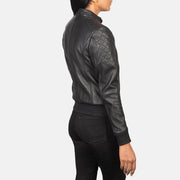 Zenna Leather Bomber Jacket – alternate product view 5